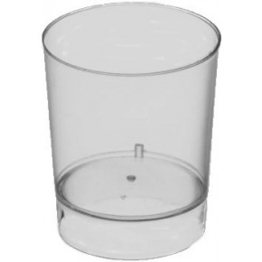 Vaso tapon/chupito plastico transparente paq.15 und